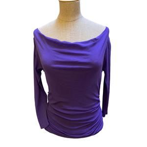 NEW PETIT POIS BY VIVIANA G bateau neck top in purple